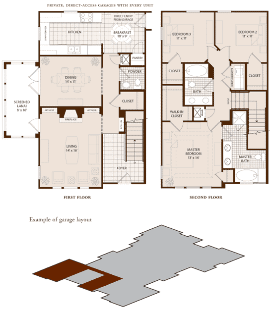 Davenport Townhome floorplan at Heritage Deerwood